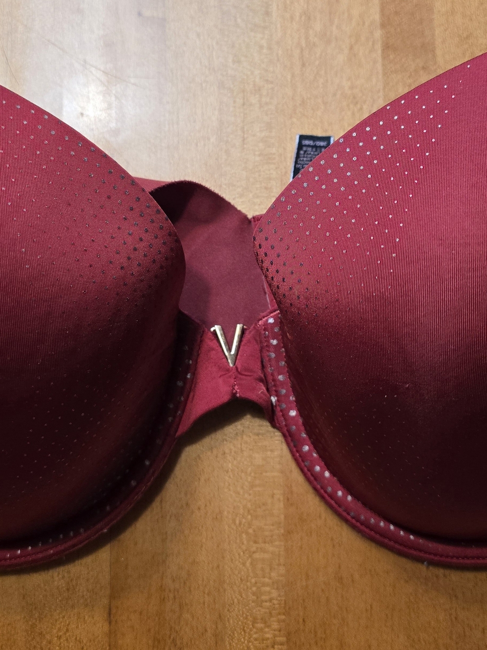 Victoria's Secret Burgundy Push-Up Bra with Microdot Detail